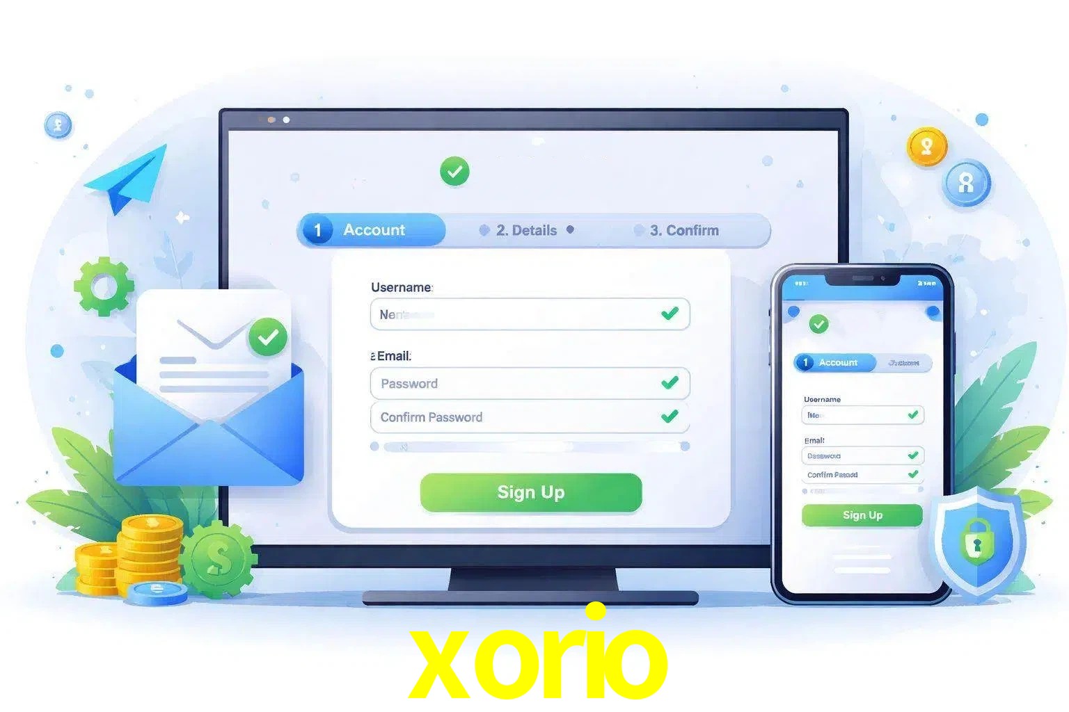Registro de nuevo usuario y configuración de cuenta xorio